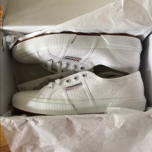 NWT superga white canvas cotu sneakers